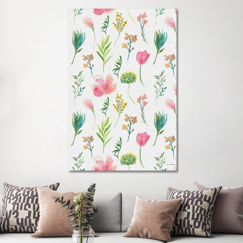 Happy Flora by Seven Trees Design - Wrapped Canvas Gallery-Wrapped Canvas Giclée, 152.4cm H x 101.6cm W