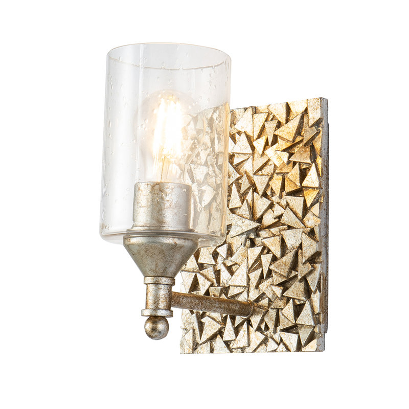 Mosaic 1-Light Wall Sconce In Antique Gold, Silver
