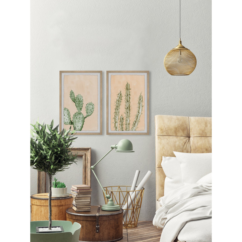 Severine Be Like A Cactus by Marmont Hill - 2 Piece Single Picture Frame Painting, 30cm H x 20cm W x 3.8cm D