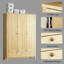 Armoire penderie 68,5 "avec tiroir verrouillable, garde-robe à 3 portes avec tringle et tablettes pour chambre à coucher, style Shaker-933844315