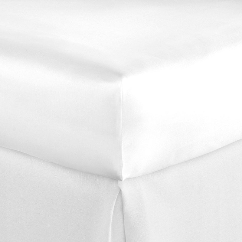 Drap-housse en percale Lyric, Blanc, Très grand californien