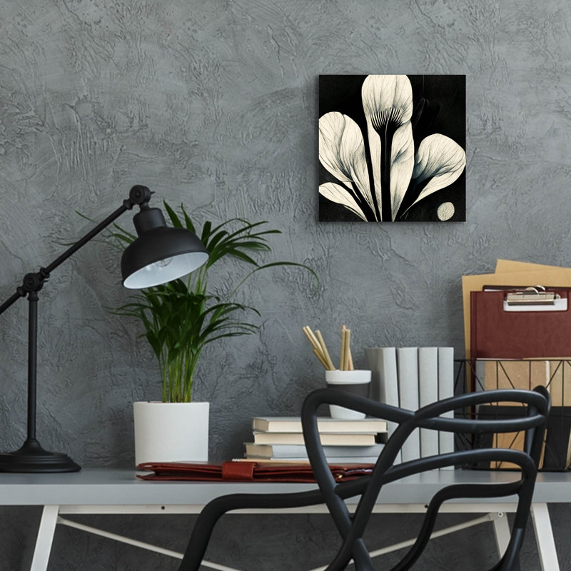 «Flowers Black White 13» par Ray Heere, H 12 po x l 12 po