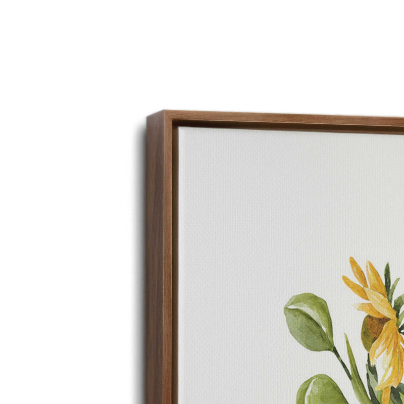 «Sunflowers & Roses» par Cindy Jacobs, reproduction d'art, L 12 po x H 16 po, Brun, Toile avec cadre