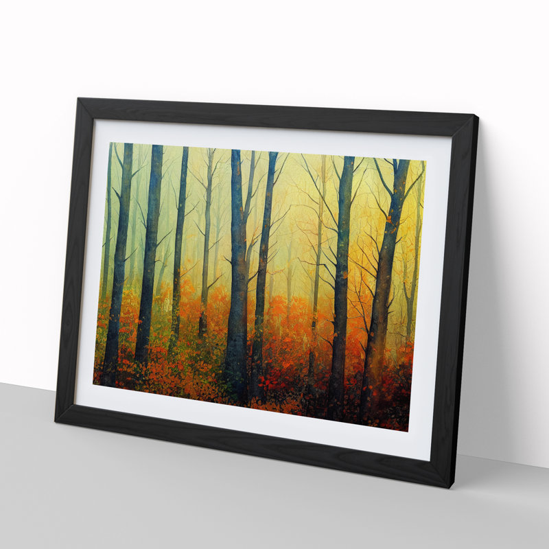 Intriguing Autumn Forest - Framed Print, Black, 46cm H x 64cm W x 2cm D