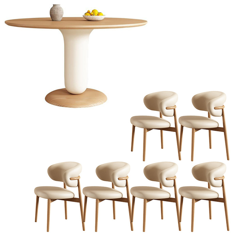 Ensemble de table à manger en bois massif de style français, H 29,5 po x L 51 po x l 51 po