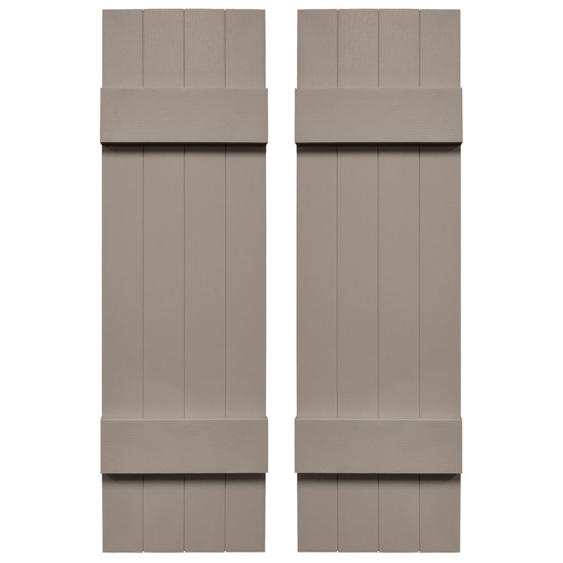 Builders Edge, volets sur mesure TailorMade jointés, volets Board-n-Batten, avec volets à volets, Argile, 54 po