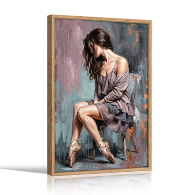 Ballet Dancer Canvas Wall Art Oil Painting Print Set Of 1