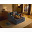Canapé-lit convertible surdimensionné avec dossier réglable et poche de rangement, canapé-lit modulaire en peluche rayé pour une utilisation multi-scènes