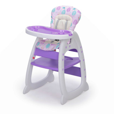 Convertible High Chair Babies Booster Seat With Safety Belt Feeding Tray Toddler Chair And Table Set