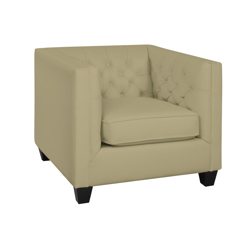 Fauteuil Bourne, Cuir véritable brun clair