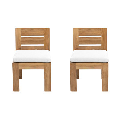 Pacific Outdoor Teak Dining Side Chair with Sunbrella Cushions