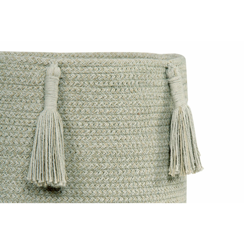 Panier en coton et bois, Olive