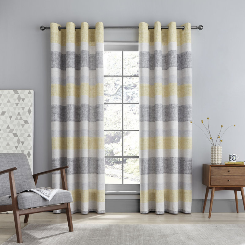 Tallin Eyelet Room Darkening Curtains, 117 W x 183 D cm
