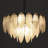 6-Light Black and Frosted Glass Leaf Chandelier for Kitchen Island Dining Bedroom Living Room Foyer-91047659