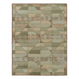 Rug & Kilim’S Scandinavian Style Rug In Green With High-Low Geometric Patterns