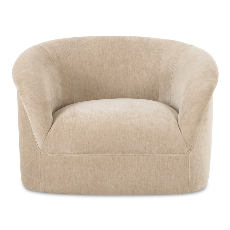 Upholstered Armchair, Beige Performance Chenille