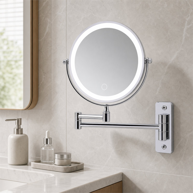 Miroir de maquillage mural lumineux et rechargeable