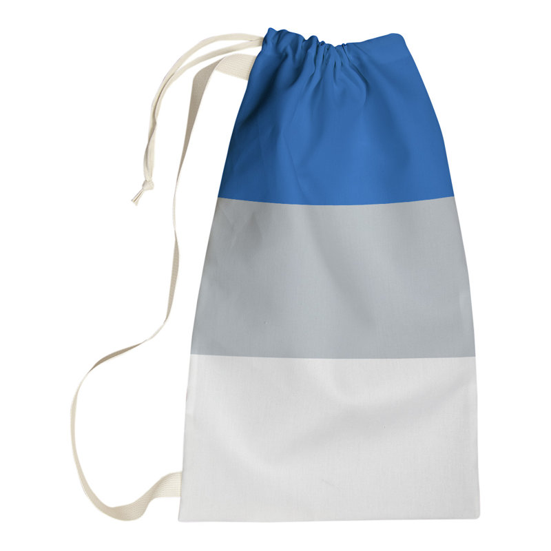 Utah Fabric Laundry Bag with Handles, Small ( 29" x 18" x 1.5"), Royal Blue/Silver/White
