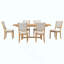 Ensemble de table de salle à manger extensible 7 pièces pour 6 personnes, table de cuisine rectangulaire avec 6 chaises rembourrées, chaises de salle à manger à dossier courbé pour la salle à manger-583508992-583508993