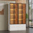 75''H Modern Glass Display Shelves with Storage, White Wooden 4-Tier Curio Cabinet with Drawers, Hutch China Cabinet for Living Room and Kitchen, Pack of Two-862168233-1022635208