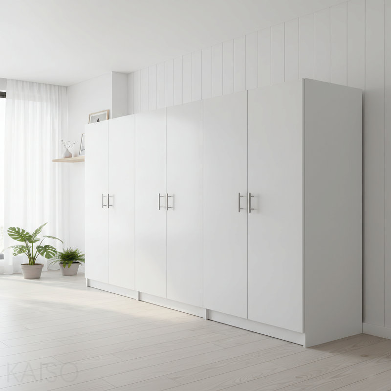 Armoire de rangement polyvalente blanche (ensemble 3 pièces), Blanc