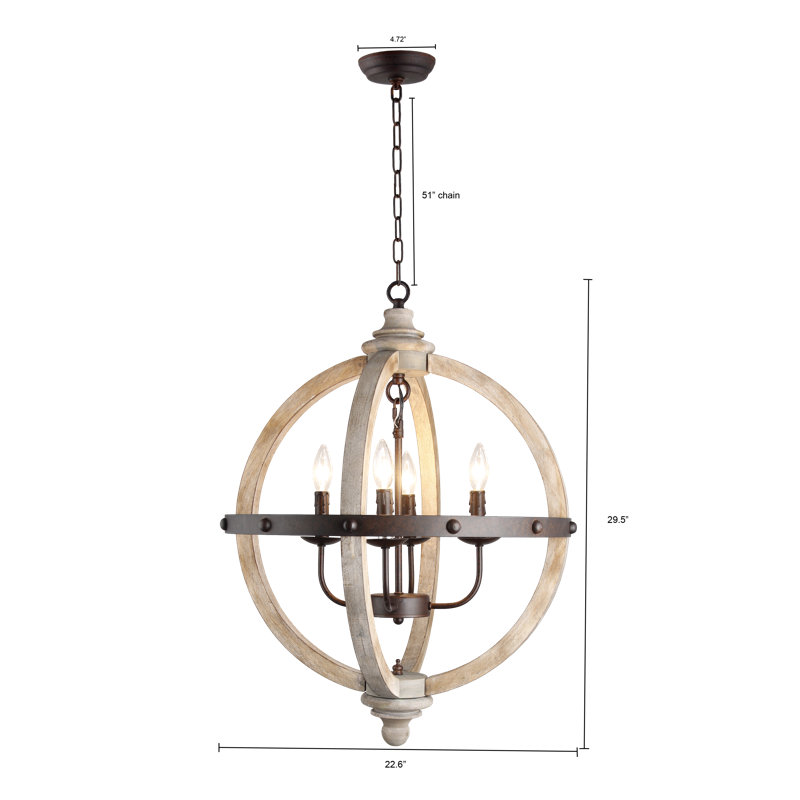 Luminaire suspendu sphère 4 lumières del Dennett