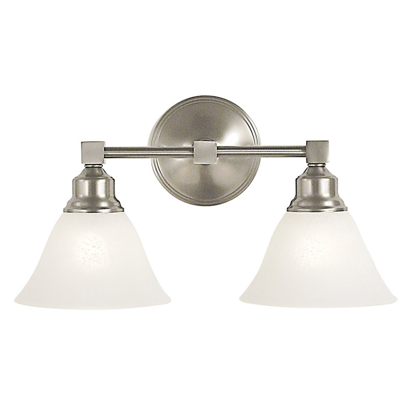 Éclairage pour meuble-lavabo 2 lumières Landgraf, Champagne, Bronze acajou