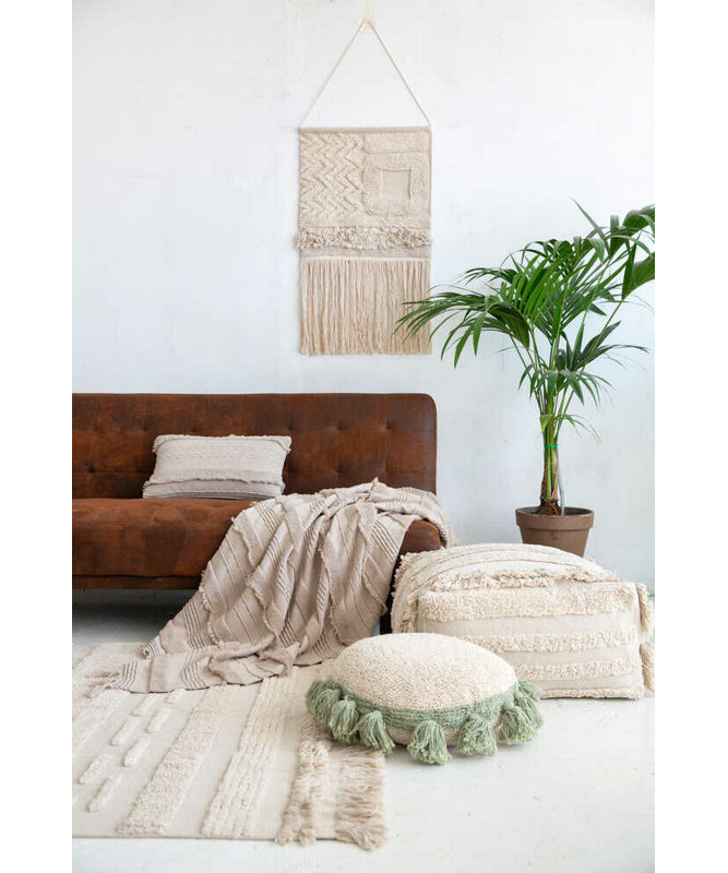 Early Hours Cotton Striped Area Rug in Gray/Natural