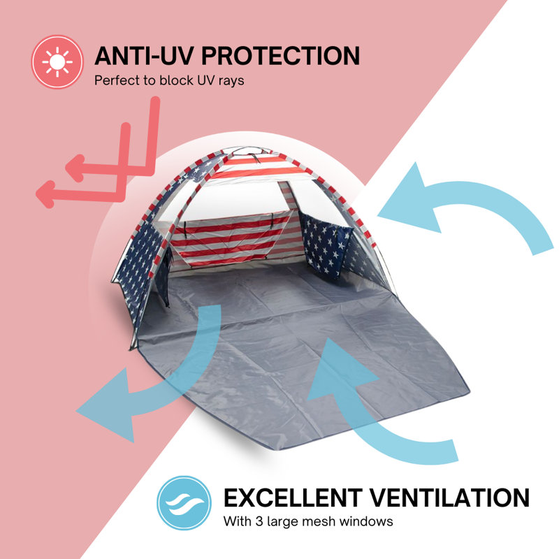 American Flag Beach Tent