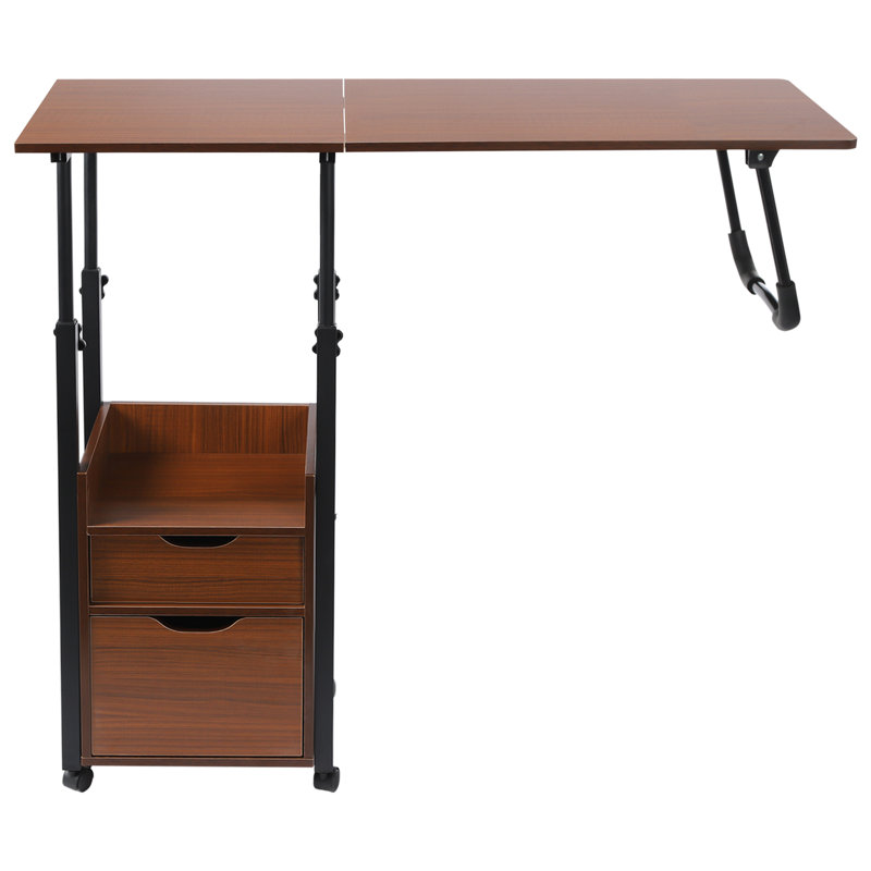 Table au-dessus du lit avec roulettes à hauteur réglable, Noir