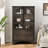Modern Transitional Accent Storage Cabinet with Arched Glass Doors and Adjustable Shelf-1394738142