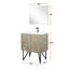 30 po De salle de bain rustique avec comptoir en quartz blanc, robinet en métal et miroir incandescent de 28 po