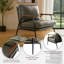 Fauteuil d'appoint Mid-Century moderne en similicuir vert forêt-1305178896