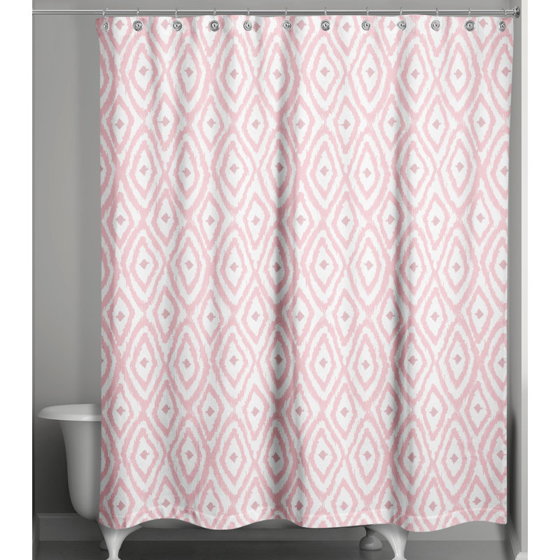 Rideau de douche géométrique simple, Rose
