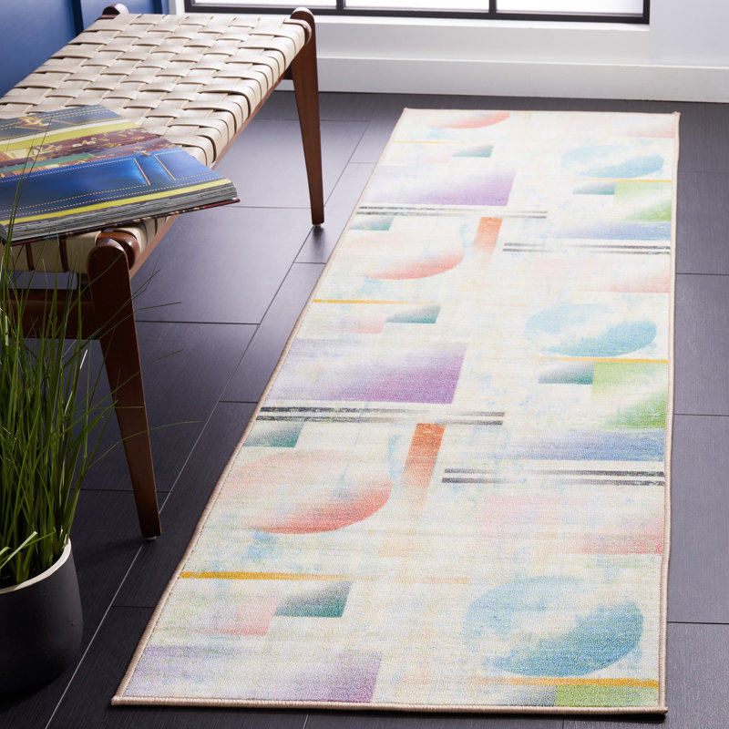 Natoyia Performance Machine Washable Geometric Rug, Runner 2'2" x 8'