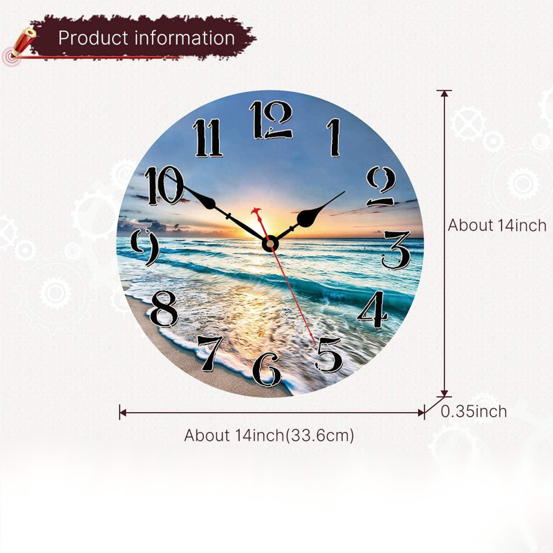 Horloge murale en bois manufacturé Bowerville