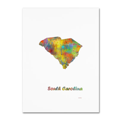 « south caroline state map-1 », impression sur toile tendue