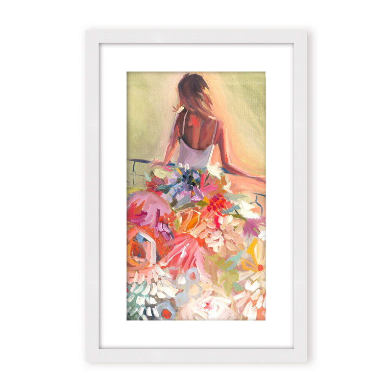 Nature Inspired Blossom Reverie: The Enigmatic Backdrop, Black, 24" H x 16" W x 1.125" D, Framed Print