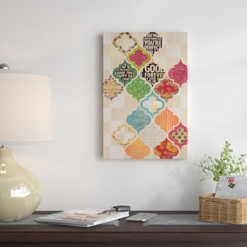 «Moroccan Mod I», impression sur toile, H 26 po x l 18 po x P 1,5 po, Toile avec cadre noir, Pas de tapis