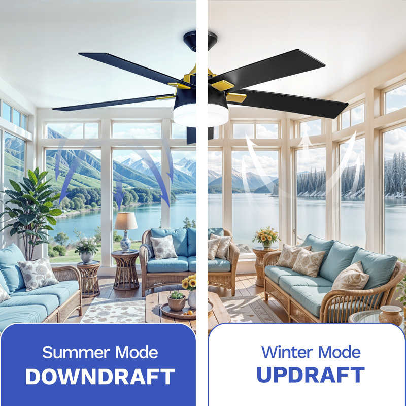 Lakyndra 52'' Ceiling Fan with LED Lights