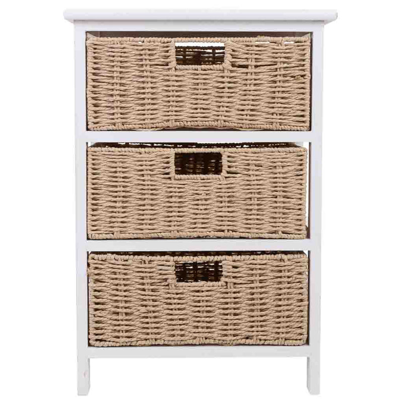Kaylah 40cm W 3 - Drawer Chest of Drawers, White/Brown