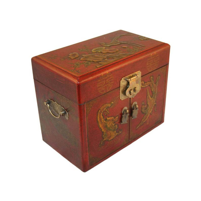 Boîte à souvenirs vintage avec surface en cuir