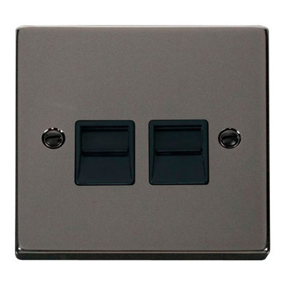 Black Nickel Master Telephone Twin Socket