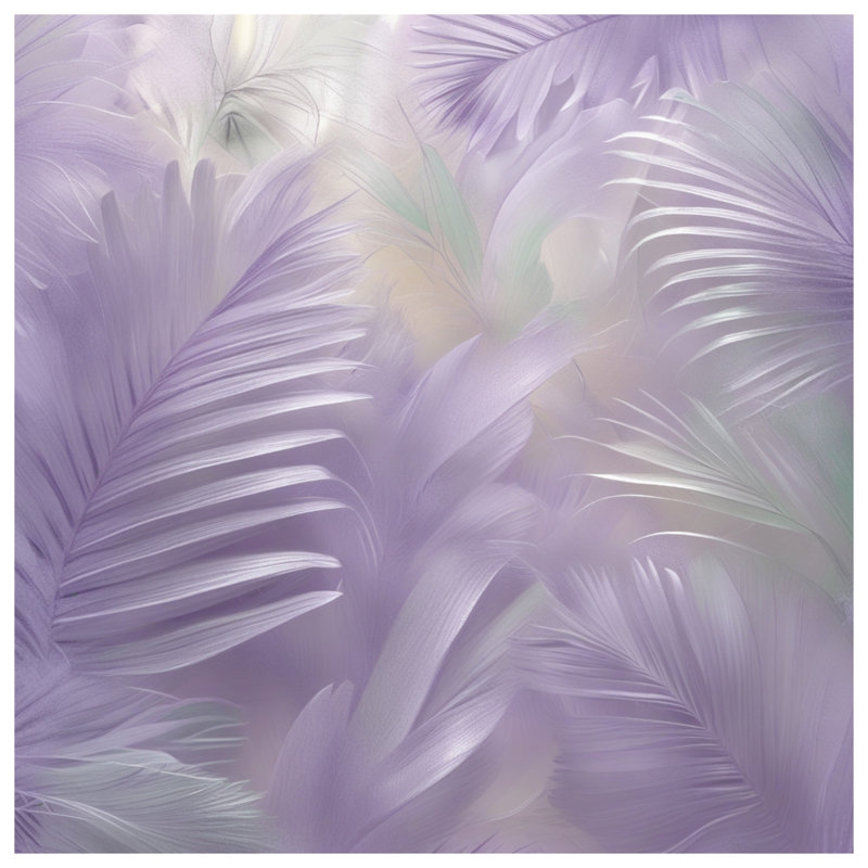 Tapis de bain lavande à feuilles de palmier, L 34 po x L 21 po