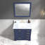 Meuble-lavabo simple 37 po avec plateau en marbre de Carrare et miroir Bartonsville-65381593