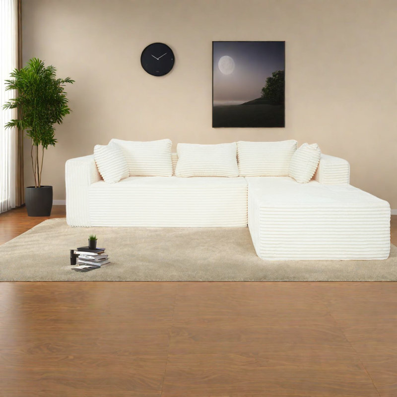 Canapé modulaire en velours côtelé 100 pouces