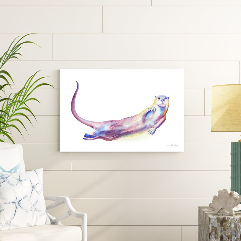 «Natation de natation I» par Aimee Del Valley - peinture sur toile tendue, H 24 po x l 36 po x P 1,25 po