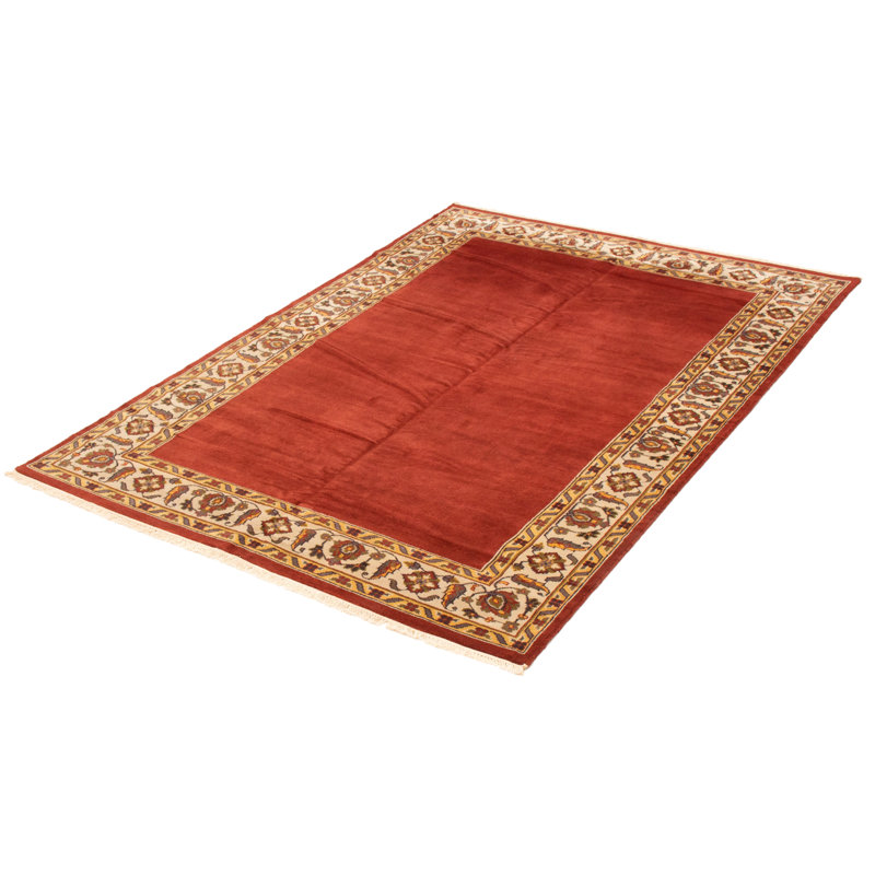 Tapis oriental rouge foncé en laine noué à la main Culley