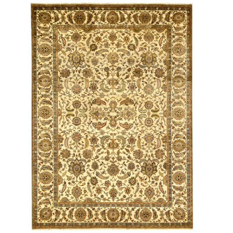 Tapis crème noué à la main de haute qualité