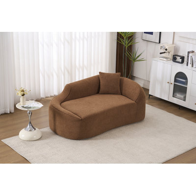 Chaise longue moderne en chenille courbée moderne avec assise profonde, canapé-lit convertible, idéale pour le salon et la chambre à coucher.